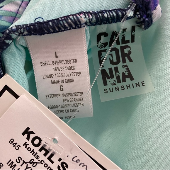 CALIFORNIA Sunshine One Piece Lace Up Swim Suit - Picture 10 of 10